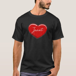 T-shirt Coeur tiré à la main Janet - Coeurs de prénom J'ai