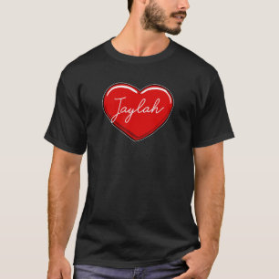 T-shirt Coeur tiré main Jaylah Prénom Coeurs J'aime