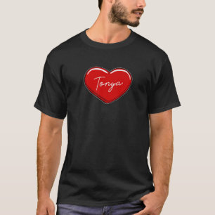 T-shirt Coeur Tonya dessiné à la main - Coeurs de prénom J