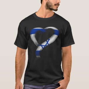 T-shirt Coeur trippé J'aime Israël drapeau israélien Edm r