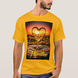 T-shirt Coeur unique avec gouttes Imprimer T-shirt.