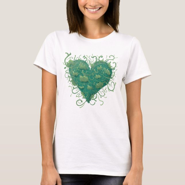 T-shirt Coeur vert à l'intérieur (Devant)