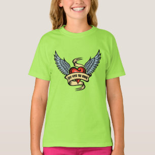 T-shirt Coeur vintage avec ailes