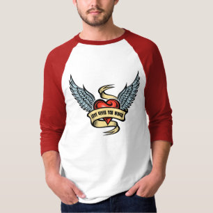 T-shirt Coeur vintage avec ailes