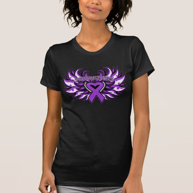 T-shirt Coeur Wings.png de conscience de lupus (Devant)