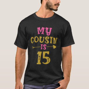 T-shirt Coeurs 15ème Anniversaire Pour Cousin De Cousin