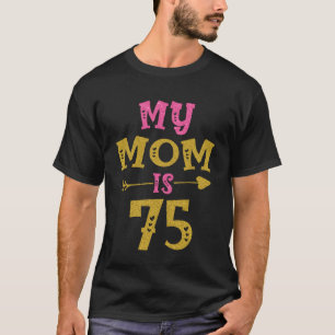 T-shirt Coeurs 75ème Anniversaire Pour Maman De Fils Fille