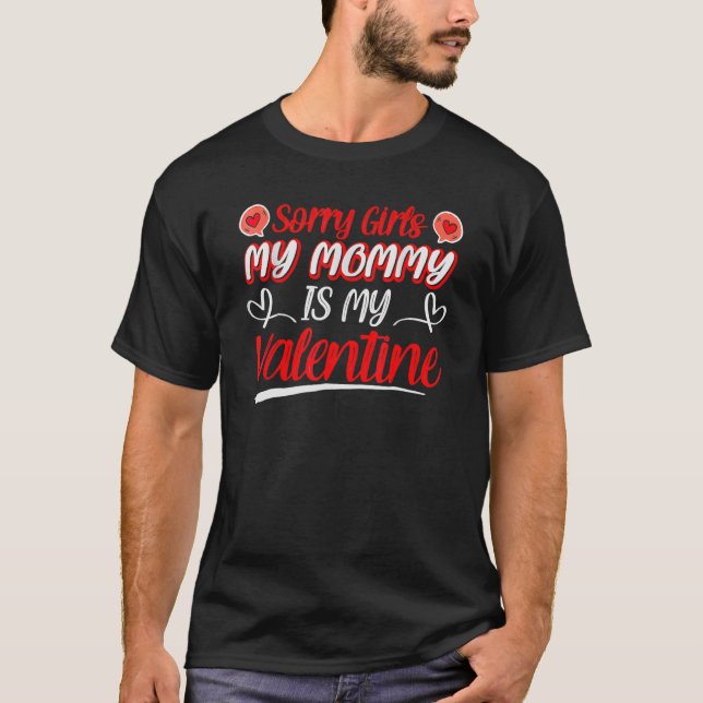 T-shirt Coeurs Aimer Désolé Filles Ma maman Est Ma Valenti (Devant)