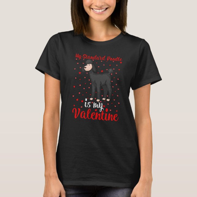 T-shirt Coeurs Aimer mignon Chien Mon Poodle Standard Est  (Devant)