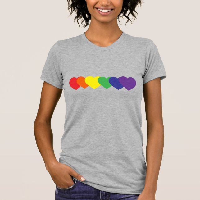 T-shirt Coeurs arc-en-ciel (Devant)