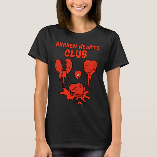 T-shirt Coeurs brisés anti-Valentine's Week (Devant)