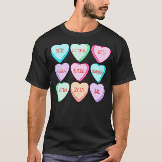 T-shirt Coeurs Candy Voix Langue Pathologiste SLP Valen
