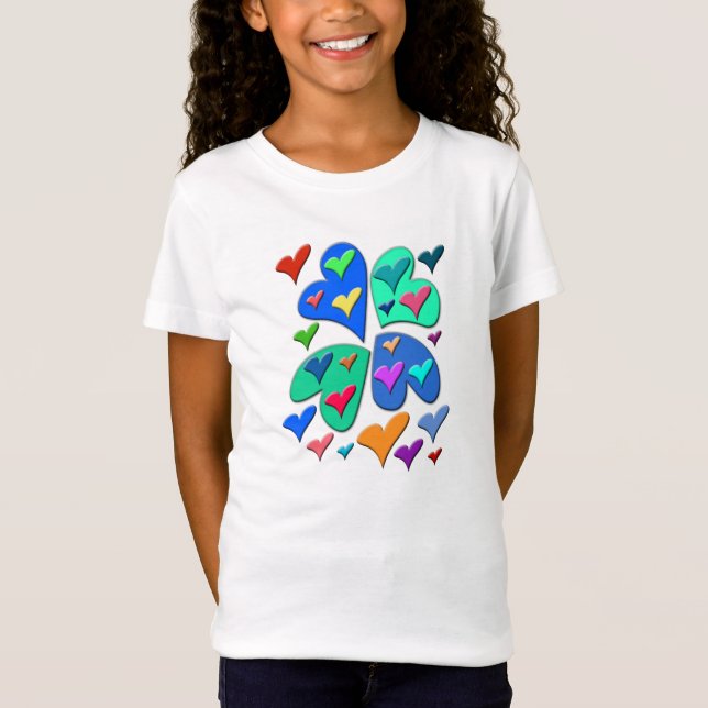 T-Shirt Coeurs colorés (Devant)