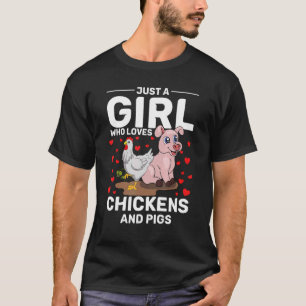 T-shirt Cœurs d'animaux de ferme Juste une fille qui aime