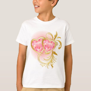 T-shirt Coeurs de bijoux roses