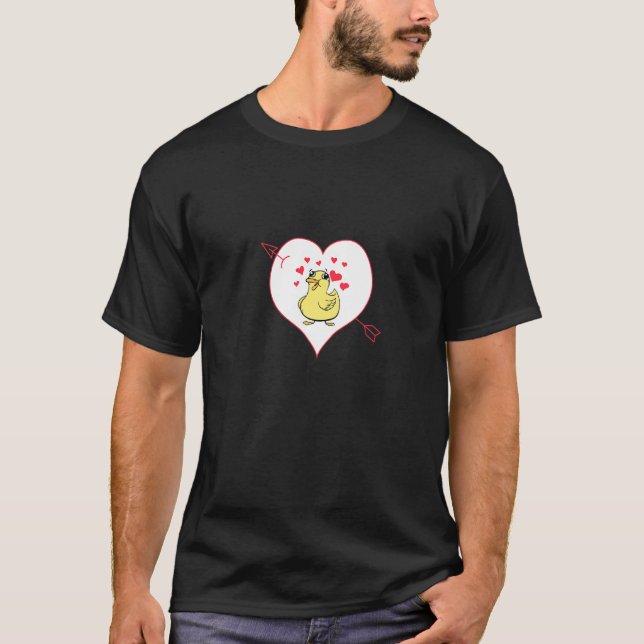T-shirt Coeurs de canard mignons Saint-Valentin S Jour Can (Devant)