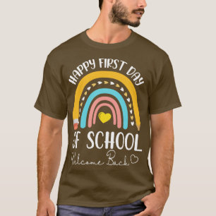 T-shirt Coeurs De Crayon Arc En Ciel Joyeux Premier Jour D
