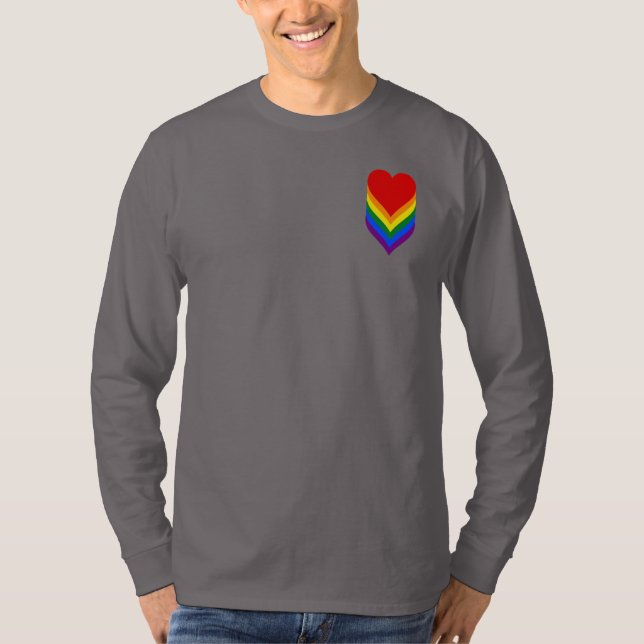 T-shirt Coeurs de fierté LGBT Chemise (Devant)