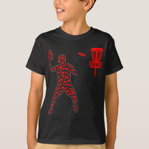 T-shirt Cœurs de la Saint-Valentin Joueur de disque-golf m