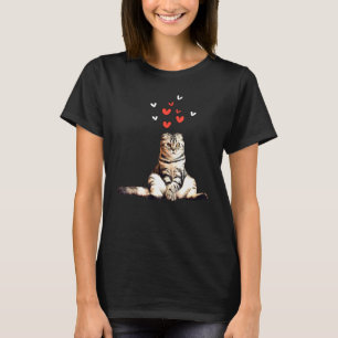 T-shirt Coeurs de plancher de chat Noir Arrière - plan Kit