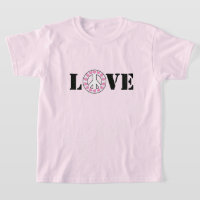 Cœurs de signe d'amour et de paix rose