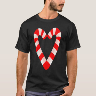 T-shirt Coeurs de sucre de canne Noël Noël Fêtes Père Noël