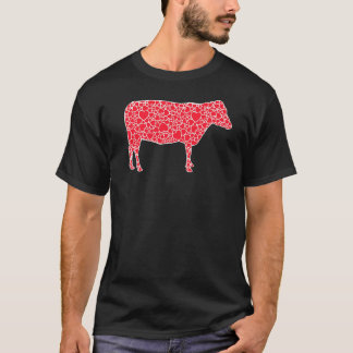 T-shirt Cœurs de vache Saint Valentin Génisse Fille de la
