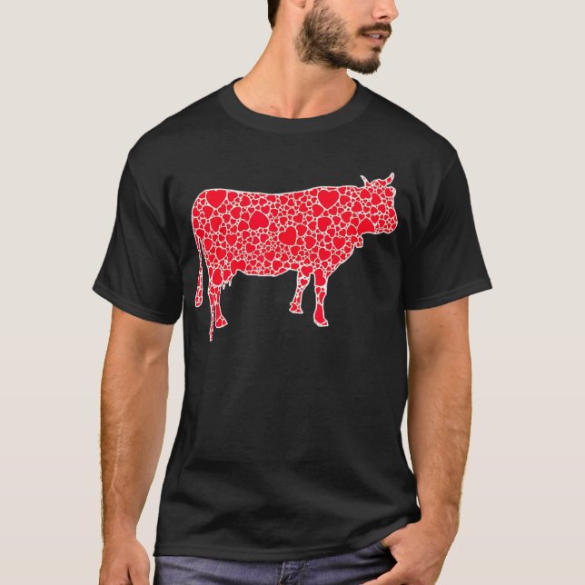 T-shirt Coeurs de vache Valentines Jour Heifer Farm Lover  (Devant)