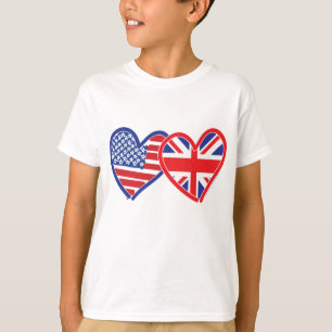 T-shirt Coeurs du drapeau américain/Union Jack