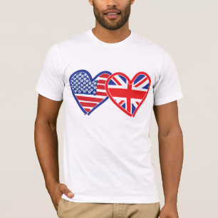 T-shirt Coeurs du drapeau américain/Union Jack