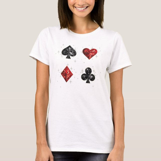 T-shirt Coeurs et chemise de carte de jeu de pelles (Devant)