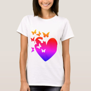 T-shirt Coeurs Et Papillons T=Chemise