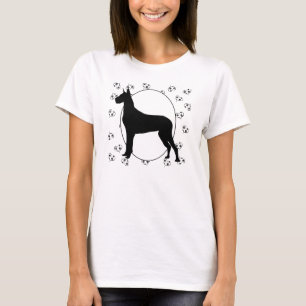 T-shirt Coeurs et Pawprints de great dane