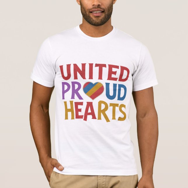 T-shirt Coeurs Fiers Du Front Uni (Devant)