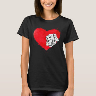 T-shirt Coeurs Golden Retriever Chien Chien Chien Chien Ch