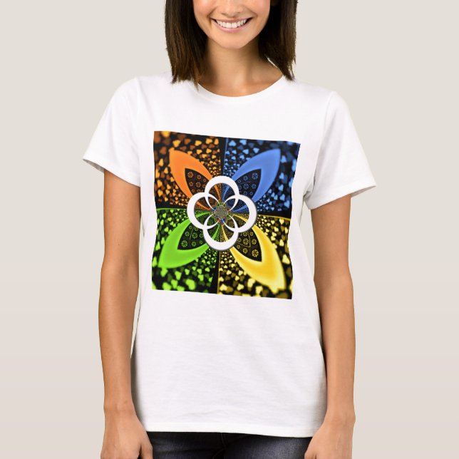 T-shirt Coeurs Iridescente Polka sans soudure Point Art Ab (Devant)