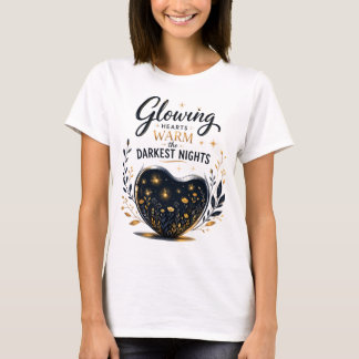 T-shirt Cœurs lumineux inspirants réchauffent les nuits le