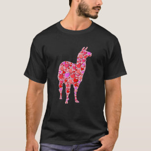 T-shirt Coeurs mignons Llama Animaux amusants Lover Valent
