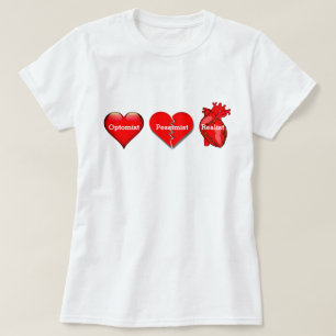 T-shirt Coeurs optomistes, pessismistes et réalistes
