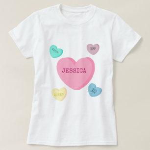 T-shirt Coeurs personnalisés maman de sucrerie et chemise