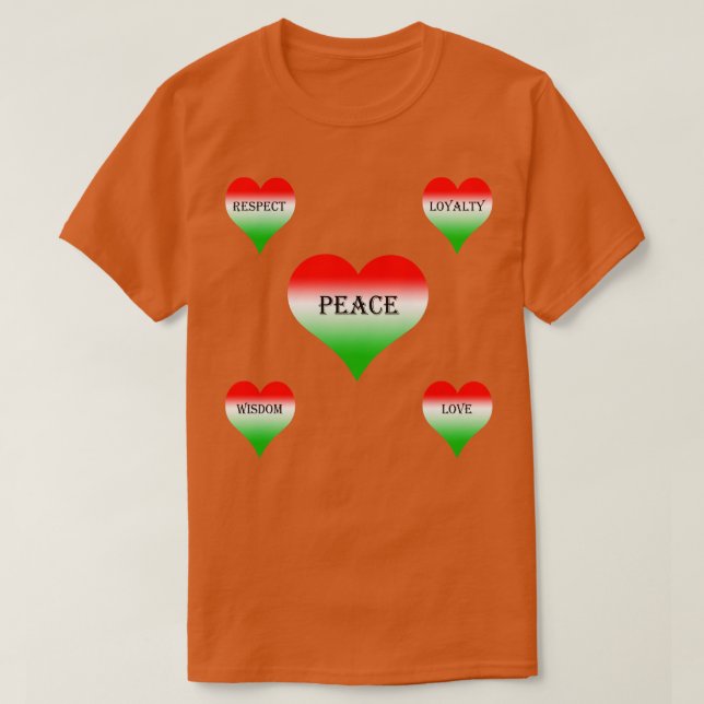 T-SHIRT COEURS RESPECTER LOVE LOYALTY MIX 3 SAMER BRASIL (Design devant)