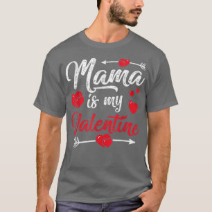 T-shirt Coeurs rétro Mama est ma fête des Valentines Fête 