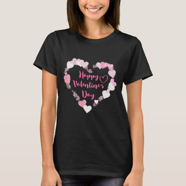 T-shirt Coeurs roses de la Glitterie Heureuse Sainte-Valen (Devant)
