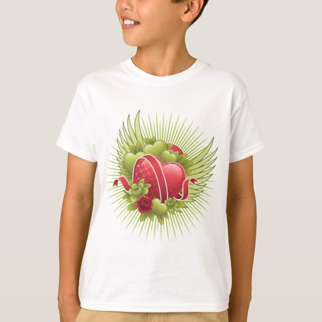 T-shirt Coeurs Roses et ailes (Devant)
