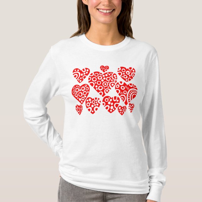 T-shirt Coeurs - Rouge (Devant)