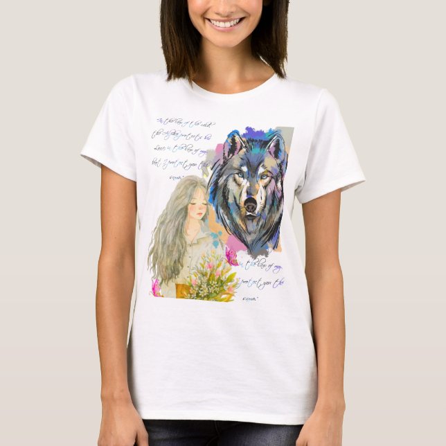 T-shirt Coeurs sauvages | Design Alpha et Luna Wolf (Devant)