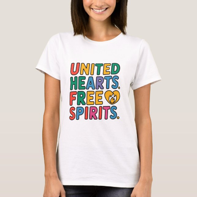 T-shirt Coeurs unis Spirits libres (Devant)
