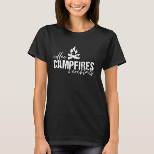 T-shirt Coffee Campfires Et Cocktails Graphic Funny Campi