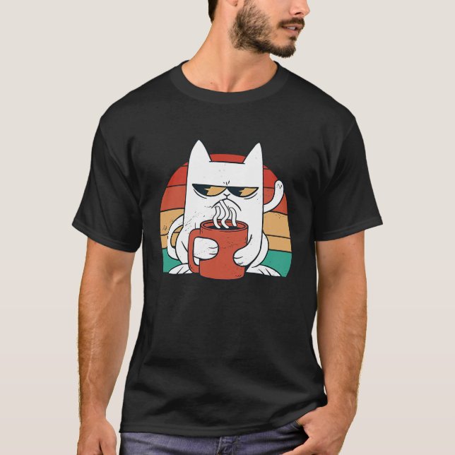 T-shirt coffee cat cat  kittens hangover (Devant)