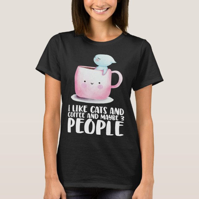T-shirt Coffee Cats  Coffee Cat  Cat Coffee (Devant)